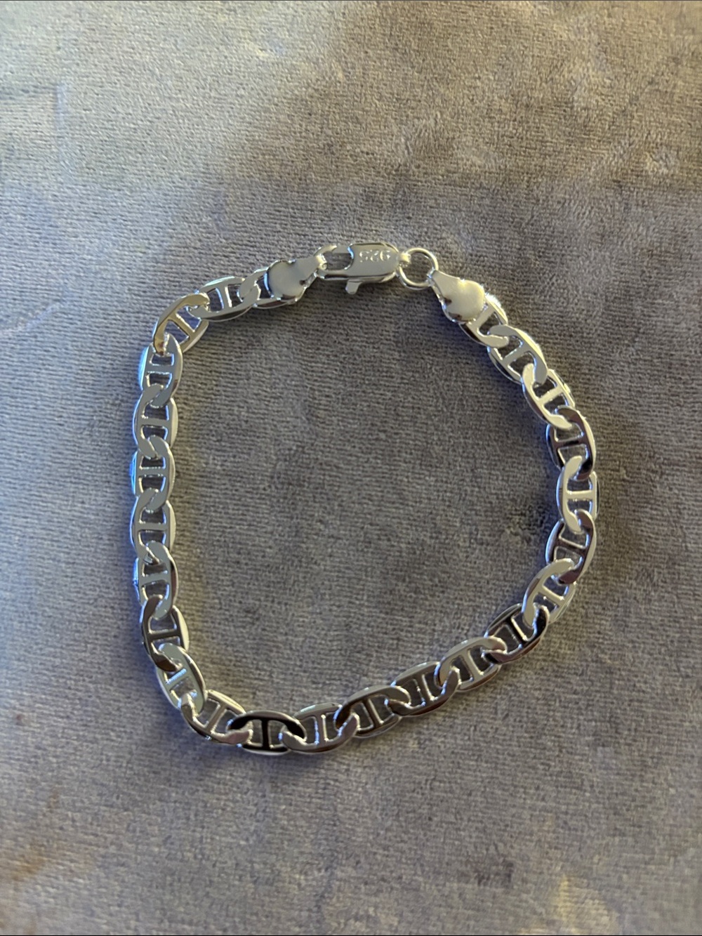 Men's Polished Silver Link Bracelet - Classic Chain Design